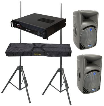   AUDIO DJ 500W 10 SPEAKERS STANDS GEMINI XGA 2000 AMPLIFIER AMP  