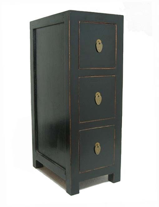 Drawer Black Lacquer Side End Table CD Chest OCT11 06  