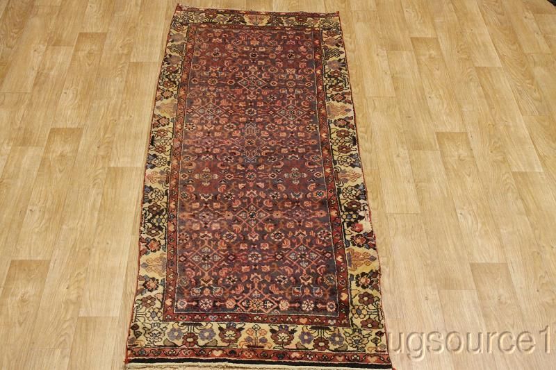 ANTIQUE RUNNER 3X9 HAMEDAN PERSIAN ORIENTAL AREA RUG WOOL CARPET 