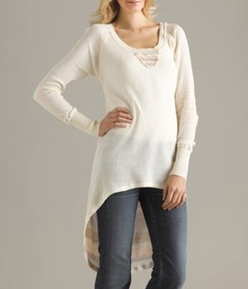 FREE PEOPLE WE THE FREE ECO THERMAL RAGLAN EGGNOG NWT  