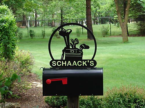 GOLF CLUB GOLFER MAILBOX TOPPER ADDRESS SIGN HOME BALL  