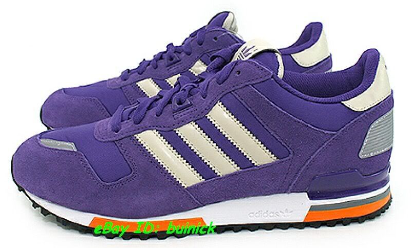 ADIDAS ZX 700 Trainers Purple Bone Orange Suede Mesh running new UK9.5 