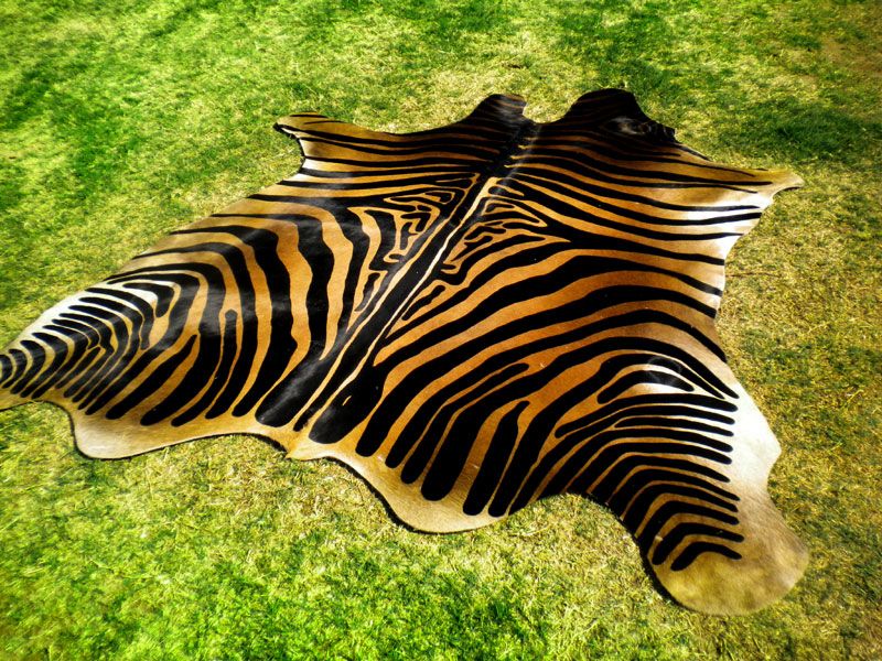 ZEBRA Print/Printed COWHIDE SKIN Rug COW HIDE DC3185  