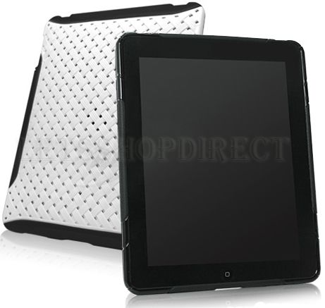 BLACK WEAVE TPU SKIN COVER HARD CASE FOR APPLE IPAD 1ST  