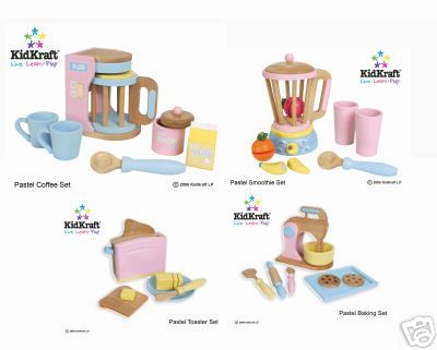 New Kidkraft Wooden Kitchen Appliances 4 sets blender  