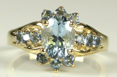   Gold 1.73ctw Oval Cut Aquamarine Ring 4g Retail ~$1000 Size 7  