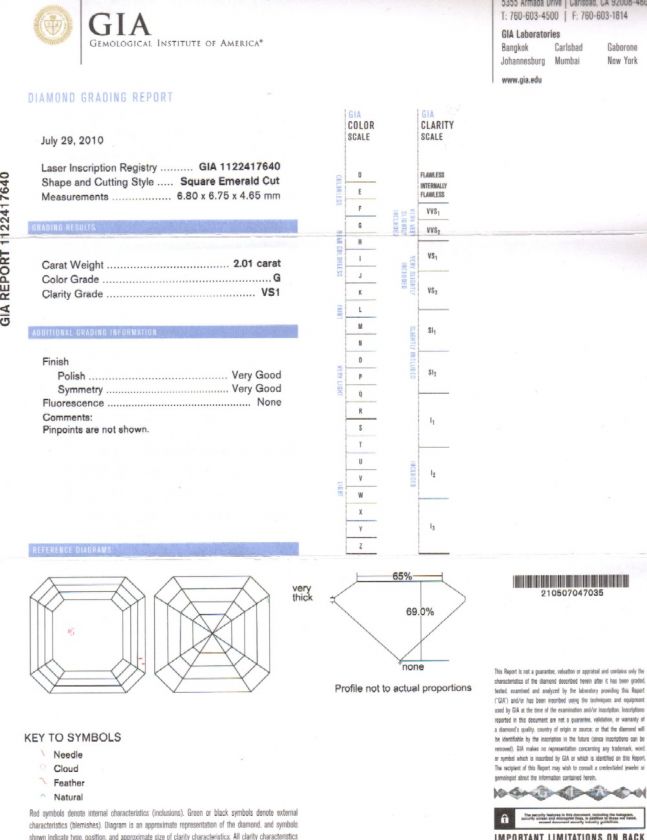 19 Ct. Asscher Cut Diamond Ring G, VS1 (GIA)  