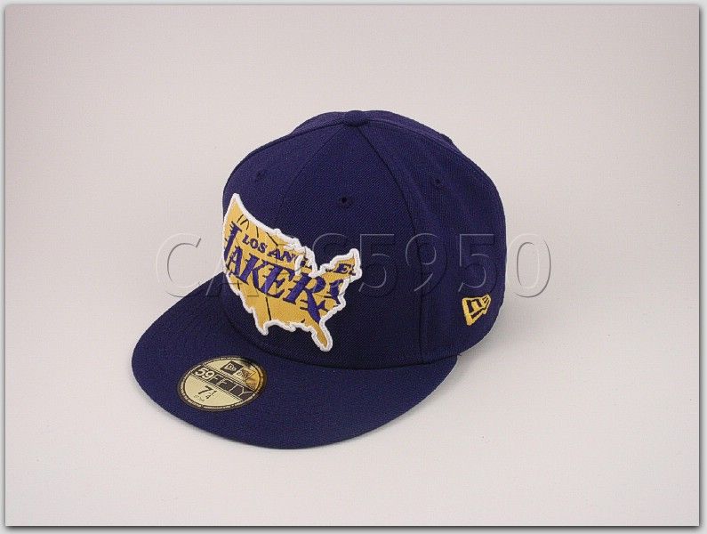 Los Angeles Lakers Hat NBA ESPN New Era Cap 5950 Purple  