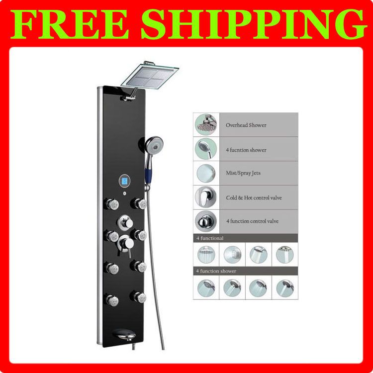 Aluminum Rainfall Shower Panel Tower Tub Spout Spa Jets  