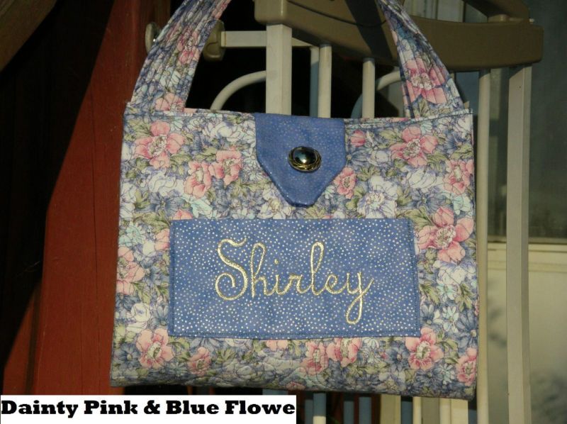 Monogramed Quilted Bible Cover Custom made per order DAINTY PINK&BLUE 