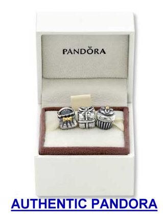 AUTHENTIC PANDORA HAPPY BIRTHDAY GIFT SET 3 BEADS CHARM  