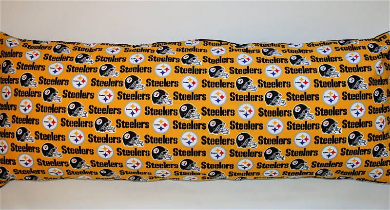   STEELERS BODY PILLOW CASE 100% COTTON FITS PILLOW 20X54/ I 2 PRINTS