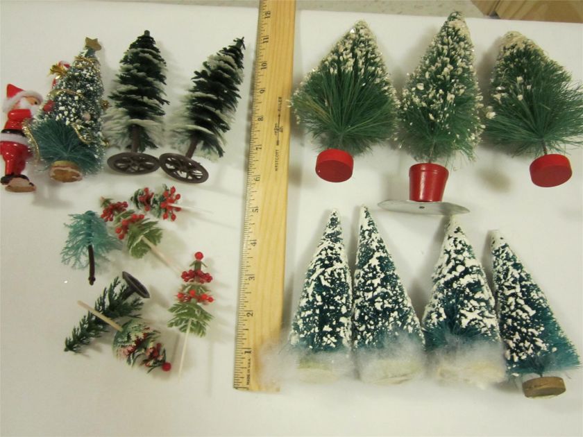 BRISTLE BRUSH BOTTLE PLASTIC XMAS TREES SANTA VINTAGE  