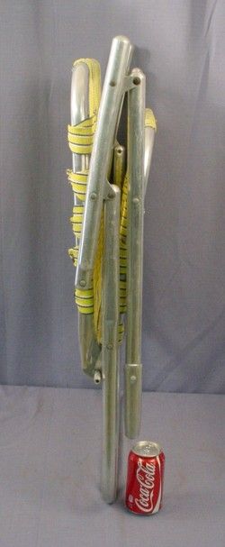   Aluminum Folding Webbed Lawn Chair Deck Camping Beach 3.25 lbs Yellow