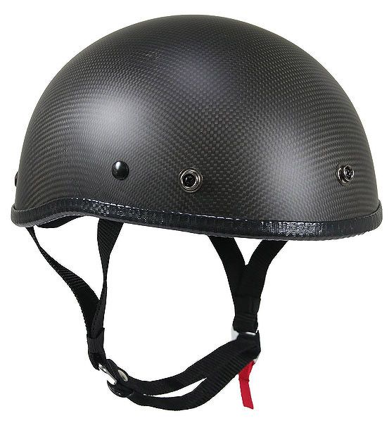 REAL CARBON FIBER Motorcycle Half Helmet LOW PROFILE Matte FLAT Outlaw 