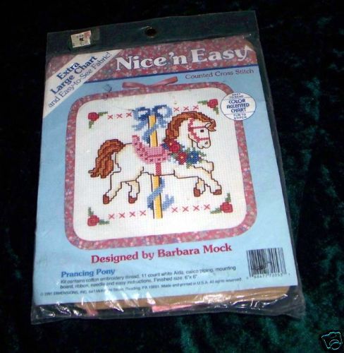CAROUSEL HORSE Counted Cross Stitch w/Kit Color Chart  