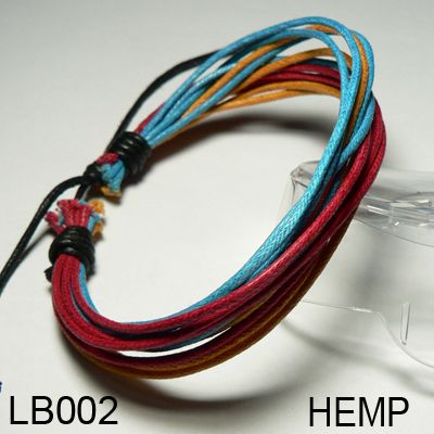 New Charm Wholesale Lots Wristband Genuine Hemp Leather Bracelet LB001 