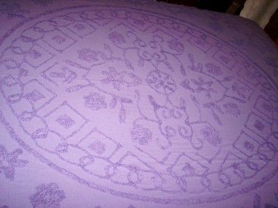 NEW ELEANOR PURPLE KING CHENILLE BEDSPREAD & 2 SHAMS FLOWER DESIGN 