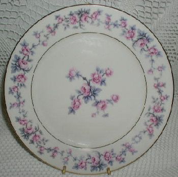 Czechoslovakia China Dishes Pink Flower Salad Plate  