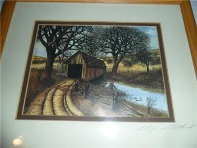 Anthony M. Bottanelli Covered Bridge SIGNED Print Matted Framed  