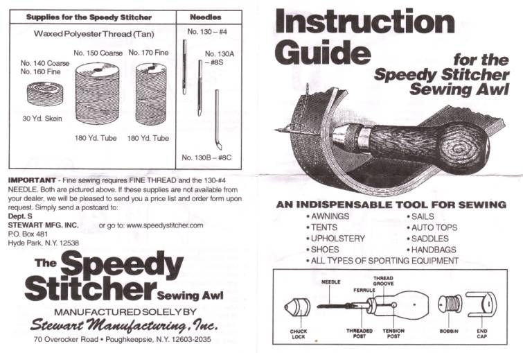 SPEEDY STITCHER Sewing Awl Repair Tool Kit US made  