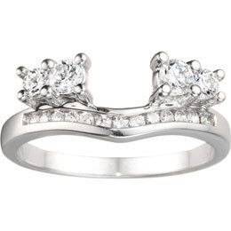 Sterling Silver & Cubic Zirconia Ring Guard Enhancer  