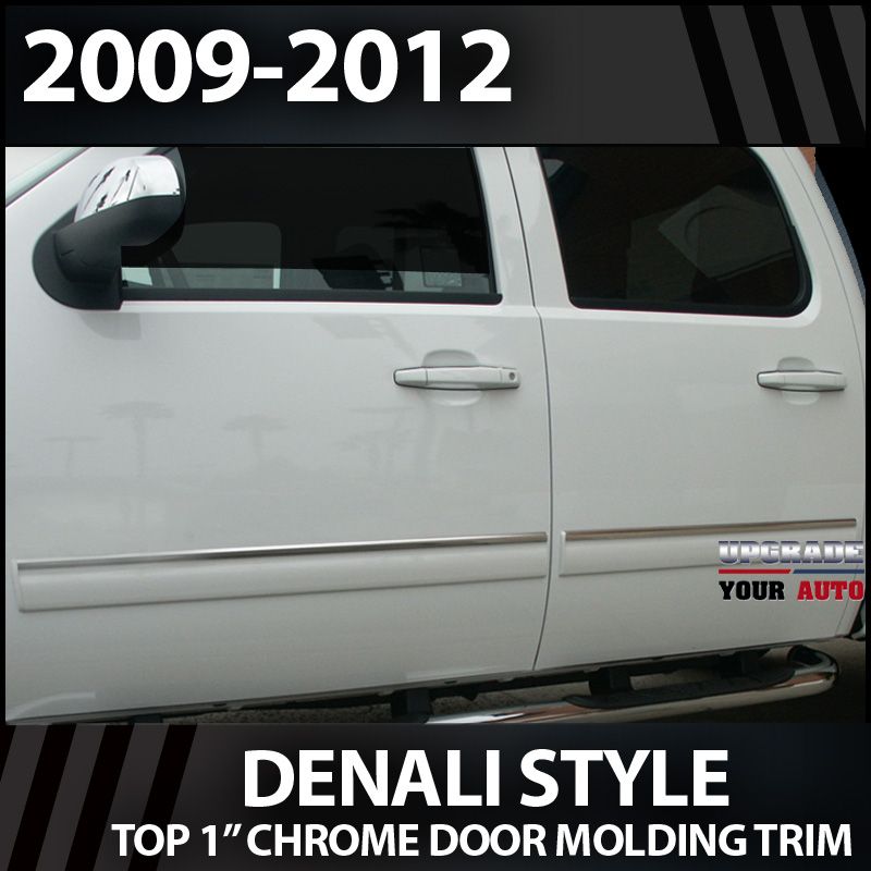 2009 2012 Chevy Silverado Crew Cab 1” Chrome Door Trim  