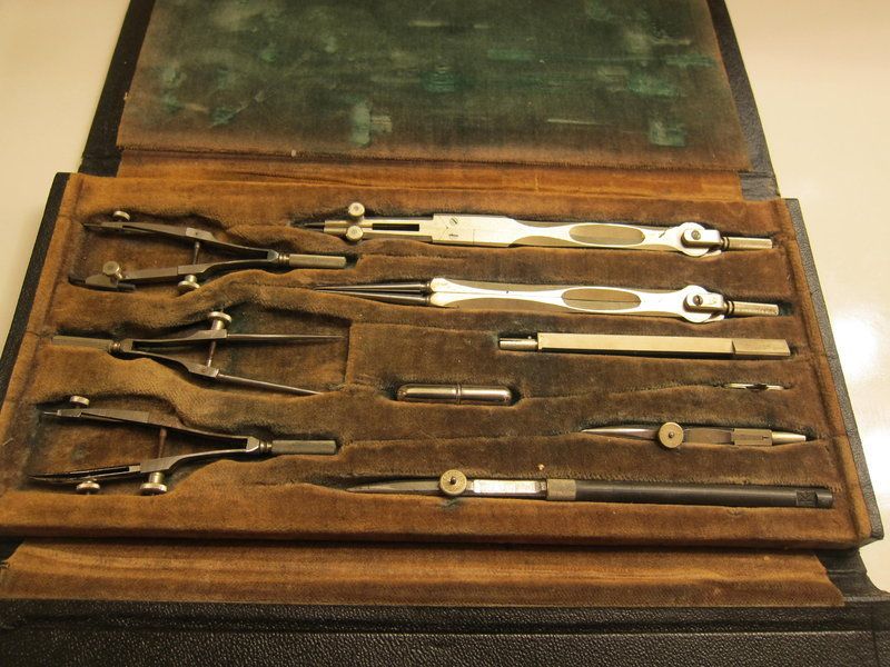 Vintage Antique Dietzgen Germany Drafting Tool Kit Set  