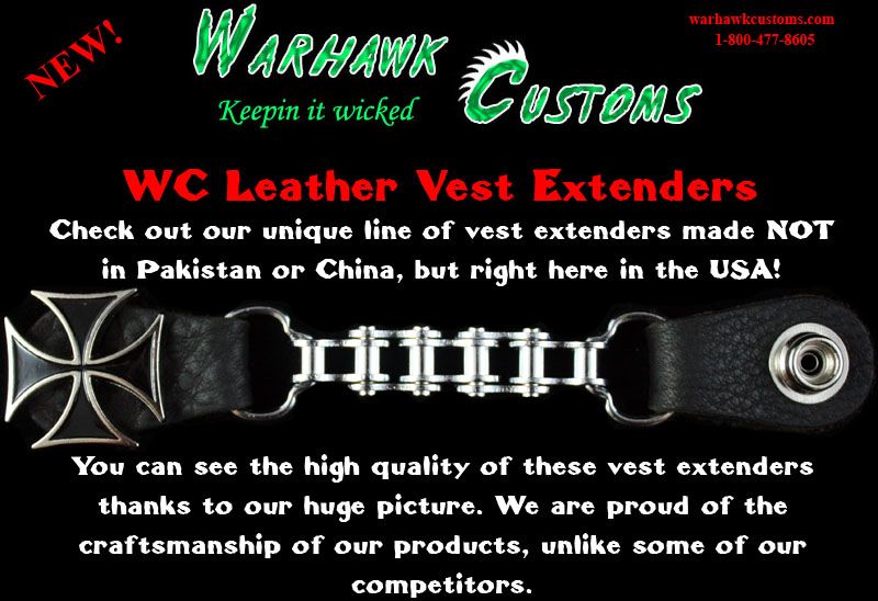 These vest extenders measure 5 7/8 inches from center of snap to 