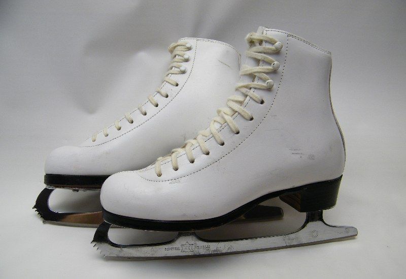   RIEDELL 75 75N GOLD STAR WHITE FIGURE ICE SKATES SZ 4 N 4N MK BLADES