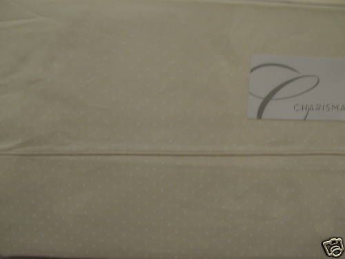 Charisma Supima Dot GARDENIA TWIN Flat Sheet NEW NIP  