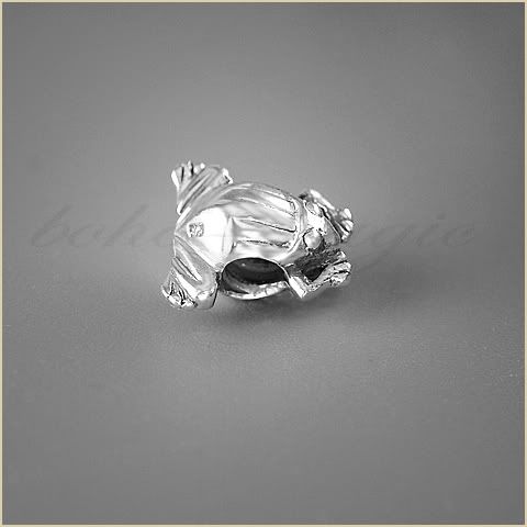 GENUINE SILVER EUROPEAN CHARM BEAD FITS BRACELET FROG  