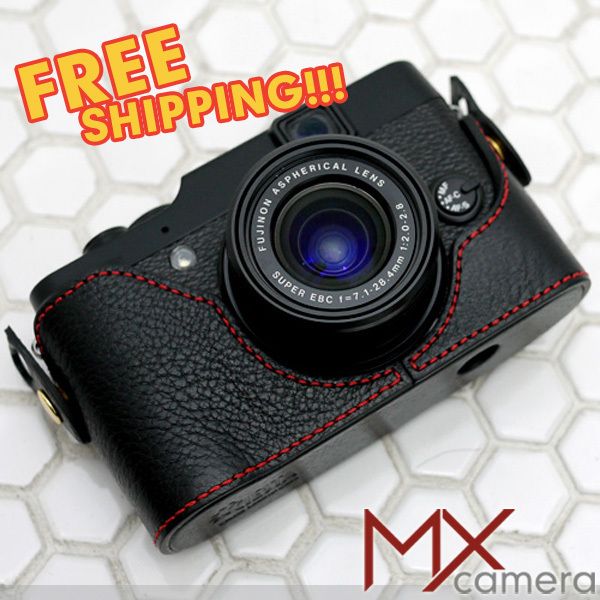   NEW Camera Leather half case for Fujifilm Fuji X10 camera   Black