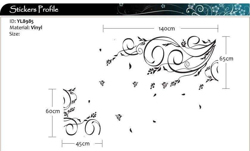 Oat Vine Flower Vinyl Art Wall Stickers / Wall Decals  