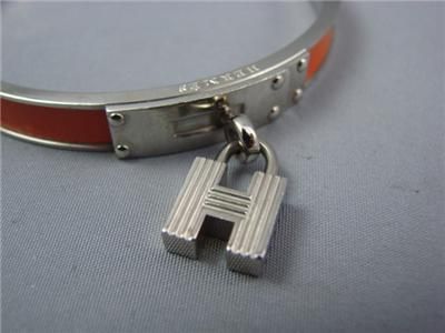 Authentic Hermes Orange Kelly Watch Shape Bracelet Great Condition 