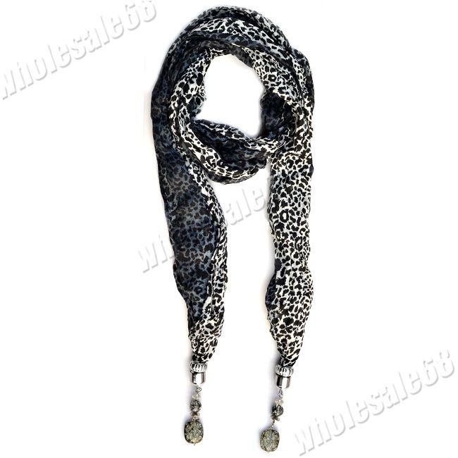 Fashion wholesale lots black leopard pashmina long soft Scarf Shawl 