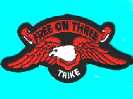 FREE ON THREE TRIKE biker motorcycle vest Jacket PATCH  