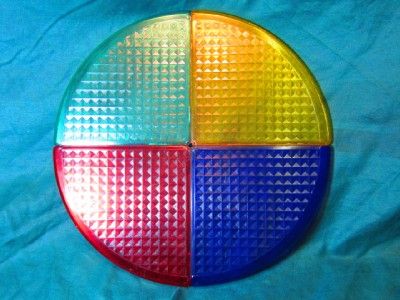 VINTAGE CHRISTMAS DECORATING COLOR WHEEL REPLACEMENT LENS WITH CLIPS 