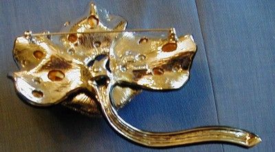 KENNETH JAY LANE LARGE HEAVY EXOTIC FLOWER BROOCH  