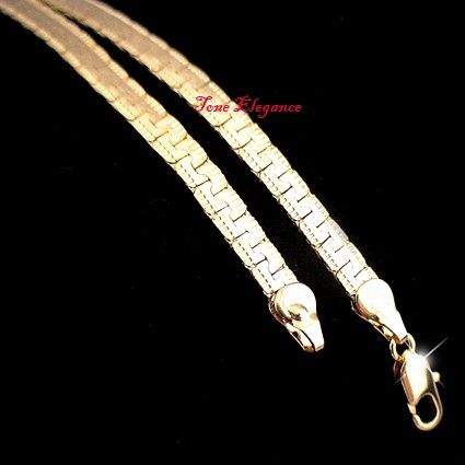 9ct gold GF flat snake chain solid mens solid Necklace  