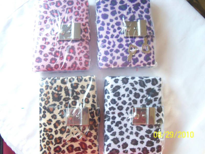 Soft Animal Print Blank Diary W Lock & Keys  