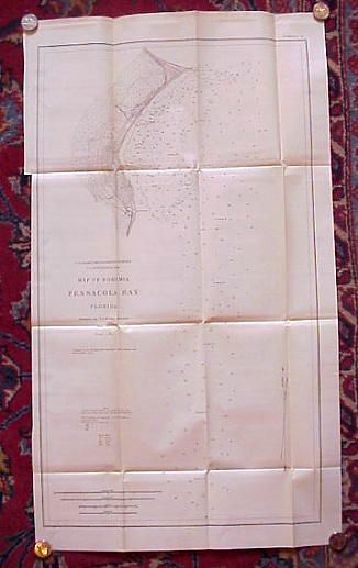 Pensacola Florida 1881 US Coastal Survey nautical chart  