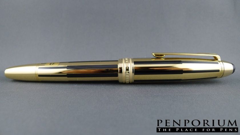 MONTBLANC MEISTERSTUCK LEGRAND GOLD BLACK SOLITAIRE FOUNTAIN PEN EXTRA 