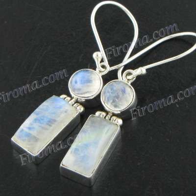 15/16 GORGEOUS MOONSTONE GEMS 925 STERLING SILVER earrings  