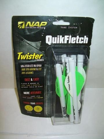 NAP NEW ARCHERY PRODUCTS 2 TWISTER QUIKFLETCH VANE SYSTEM W/G/G 60 