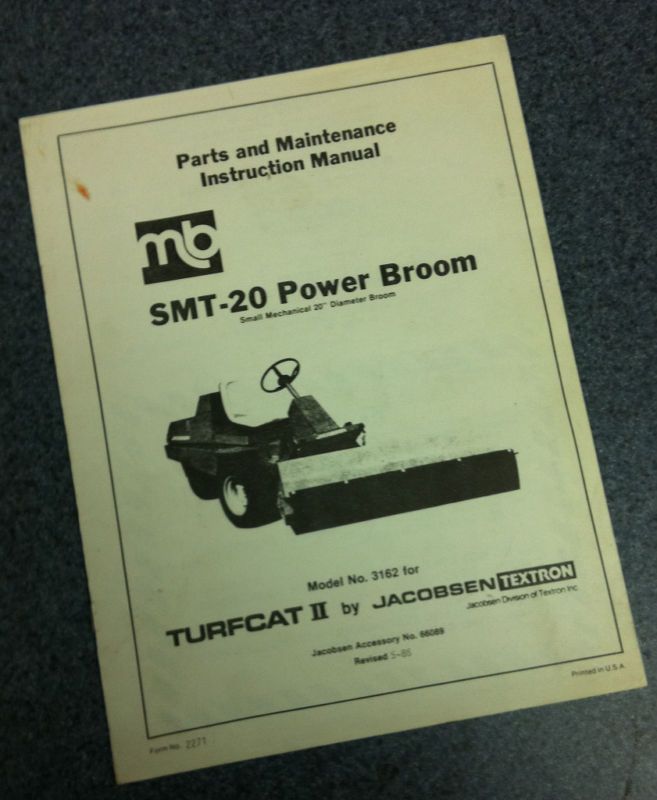 Jacobsen Turfcat II 2 SMT 20 Power Broom Parts Manual  