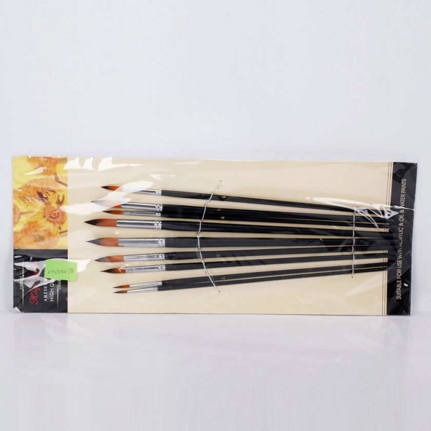   Paint Brush Set Round Pointed Tip Watercor Painting Brushes Pro  