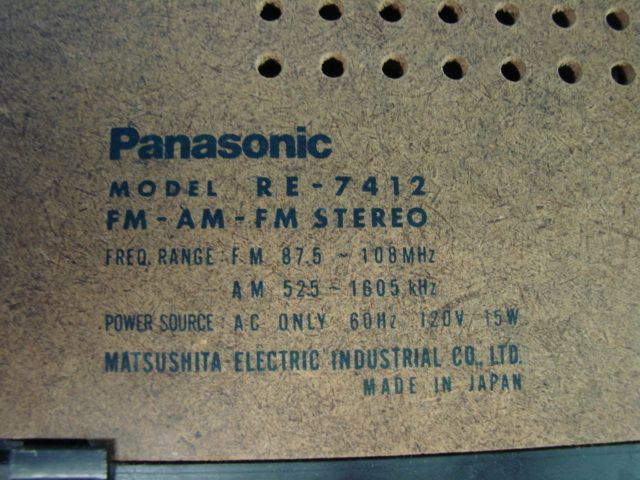 Vtg Electronics Panasonic Am/FM Multiplex Stereo with Speakers Shelf 