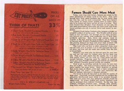 Booklet Meat Production, Grocery, Zumbrota MN 1930s  