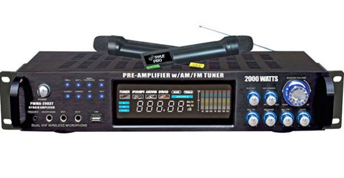 NEW PYLE PRO PWMA2003T 2000W Hybrid Pre Amplifier w Mic 068888886390 